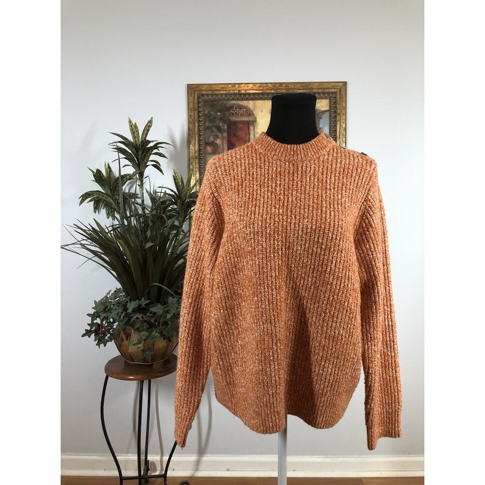 AVA + VIV Women XXL Sweater Long Sleeve Pullover Crew Neck Orange Knit Y2K Boho